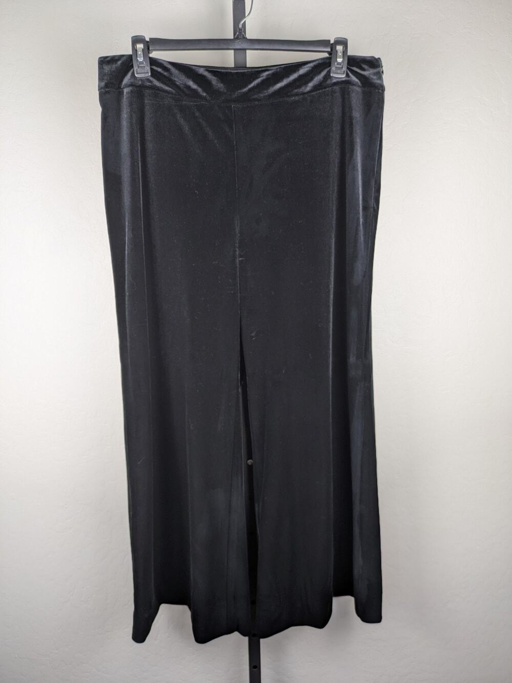 Oscar by Oscar De La Renta size 16 black velvet wide leg pants side zip